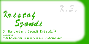 kristof szondi business card